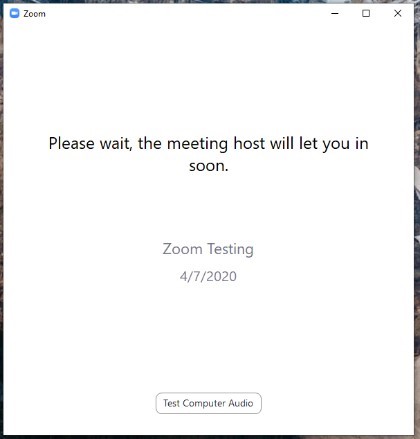 joining a session zoom screen