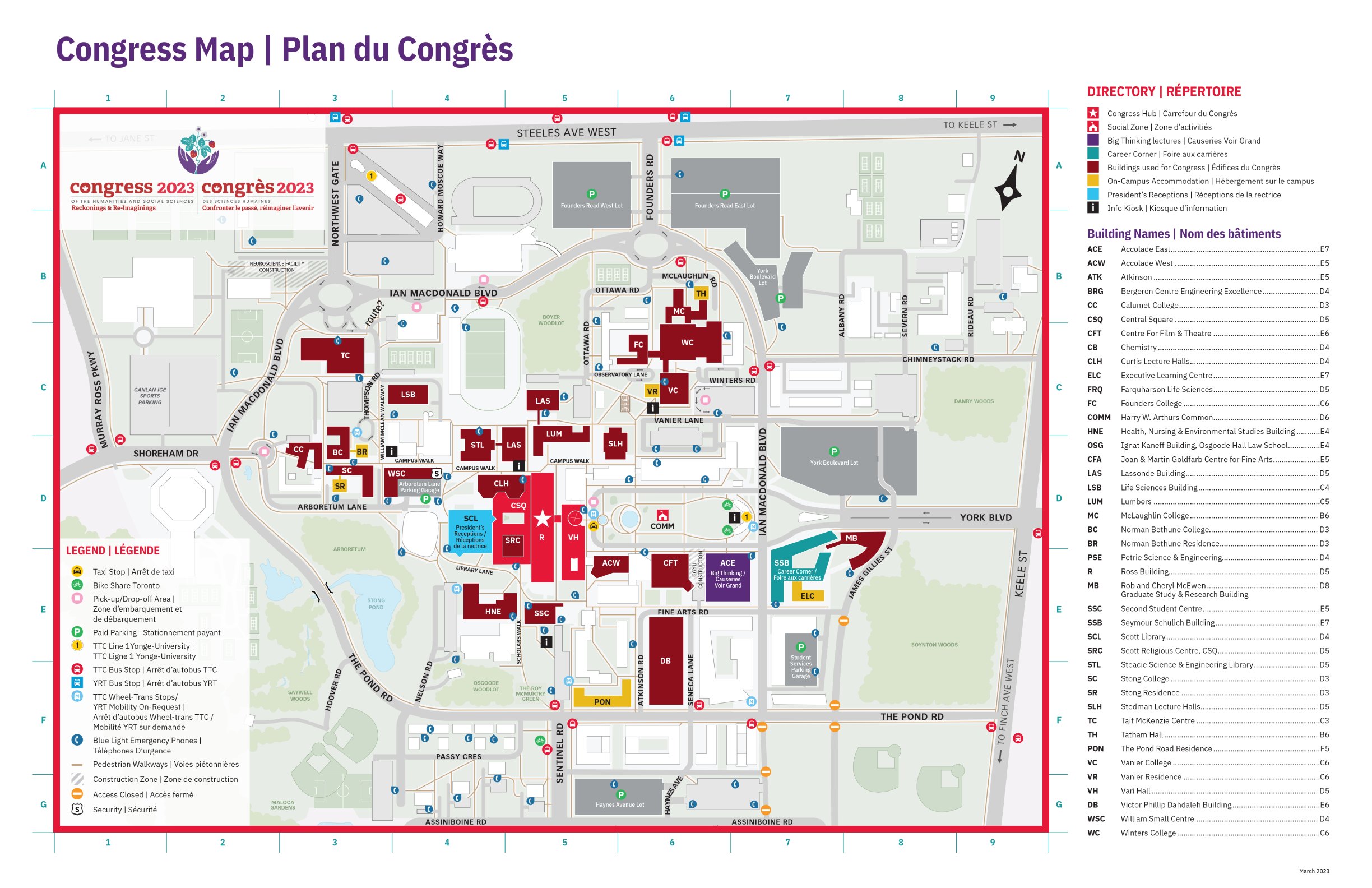 Map of Congress campus / Plan du campus du Congrès