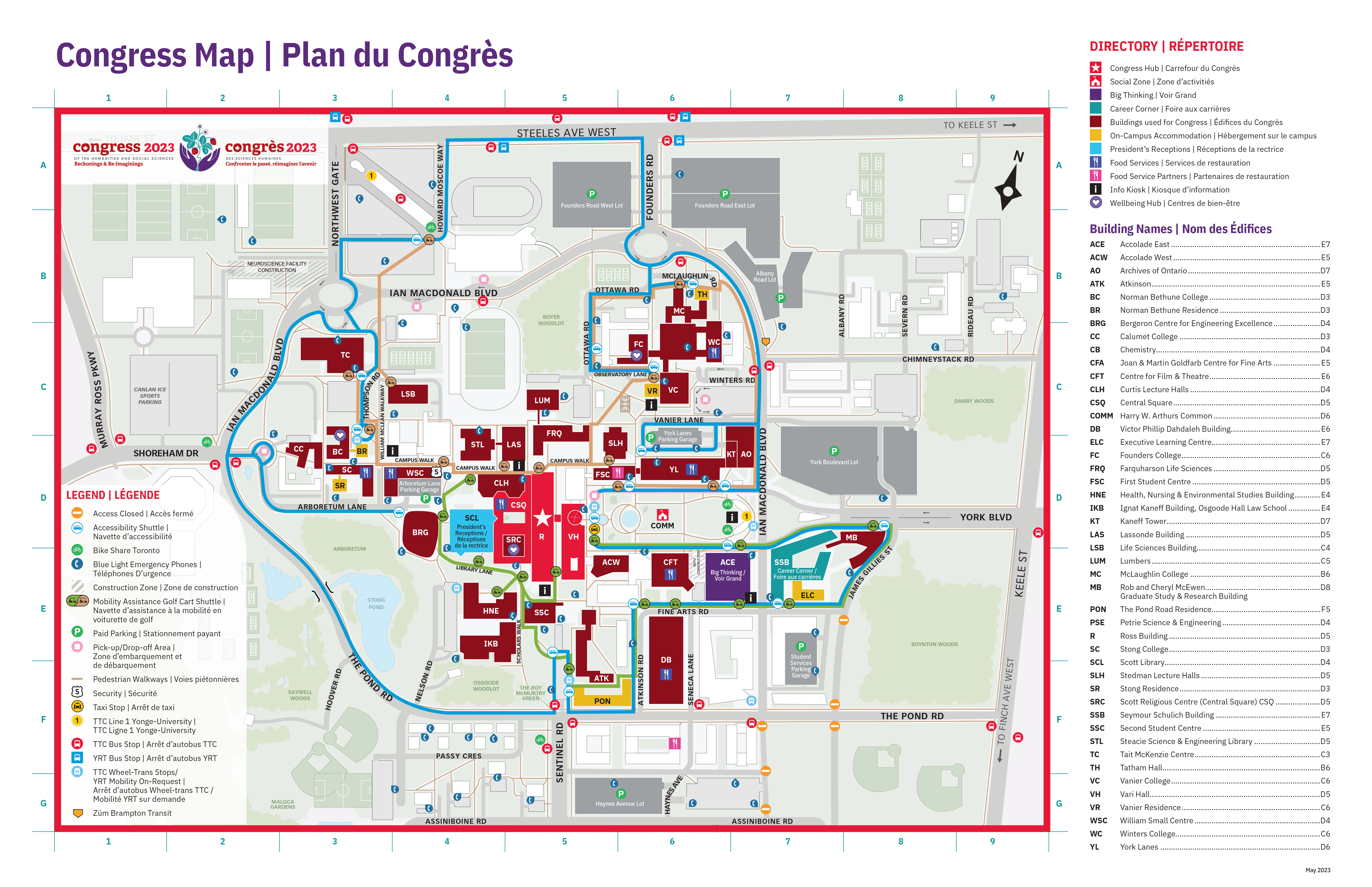 Congress campus map / Plan du campus du Congres