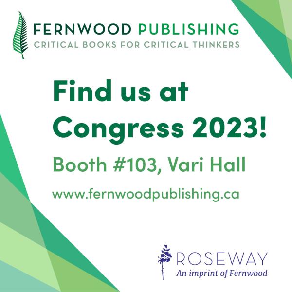 Ad for Fernwood Publsihing expo booth 103 / Annonce pour Fernwood Publishing stand expo #103