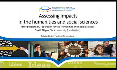 Assessing impacts in the Humanities and social sciences title powerpoint slide
