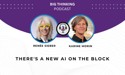 Headshot of Renée Sieber and Karine Morin. Text reads: "There's a new AI on the block"